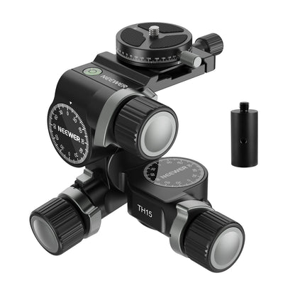 Fine Micro-Control 2-Way Tripod Head for Photography
