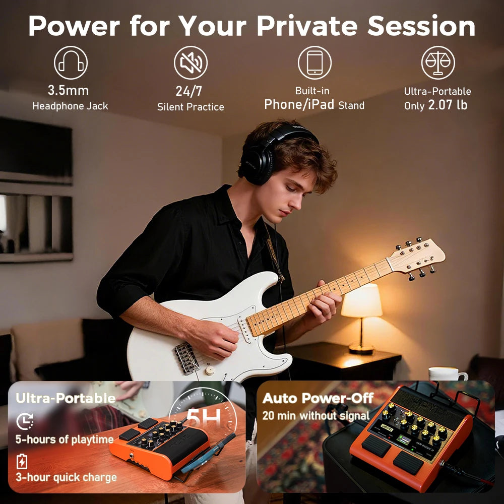 Portable 10W Guitar Amplifier Bluetooth Pink