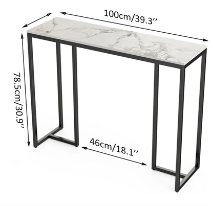 White Marble Entryway Console Table Hallway Sofa Table