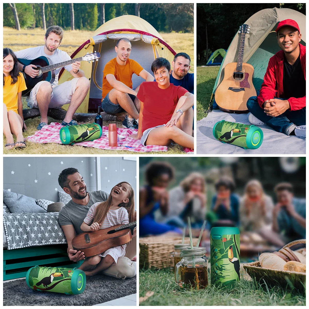 Portable Bluetooth Speaker 60W with Deep Bass and Amplifier