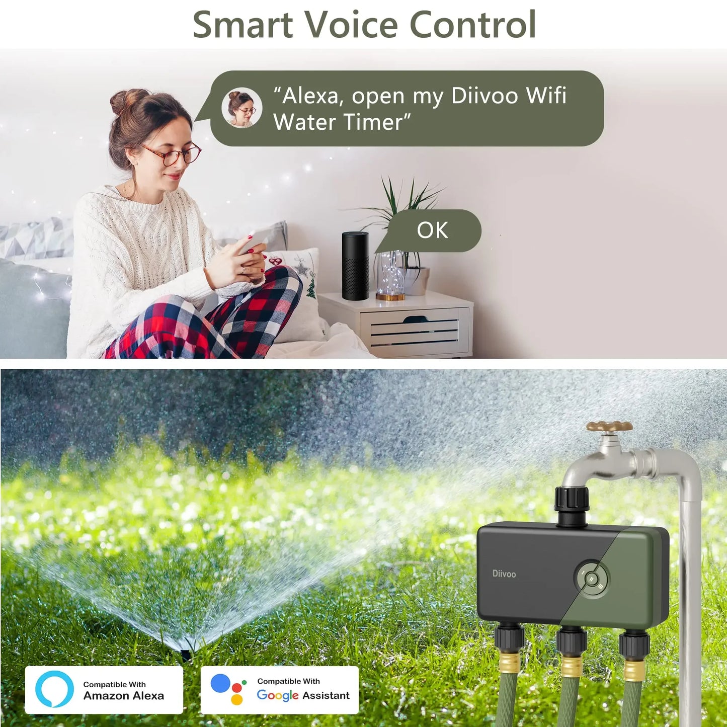 Smart 4-Zone BSP Garden Water Timer with App Control