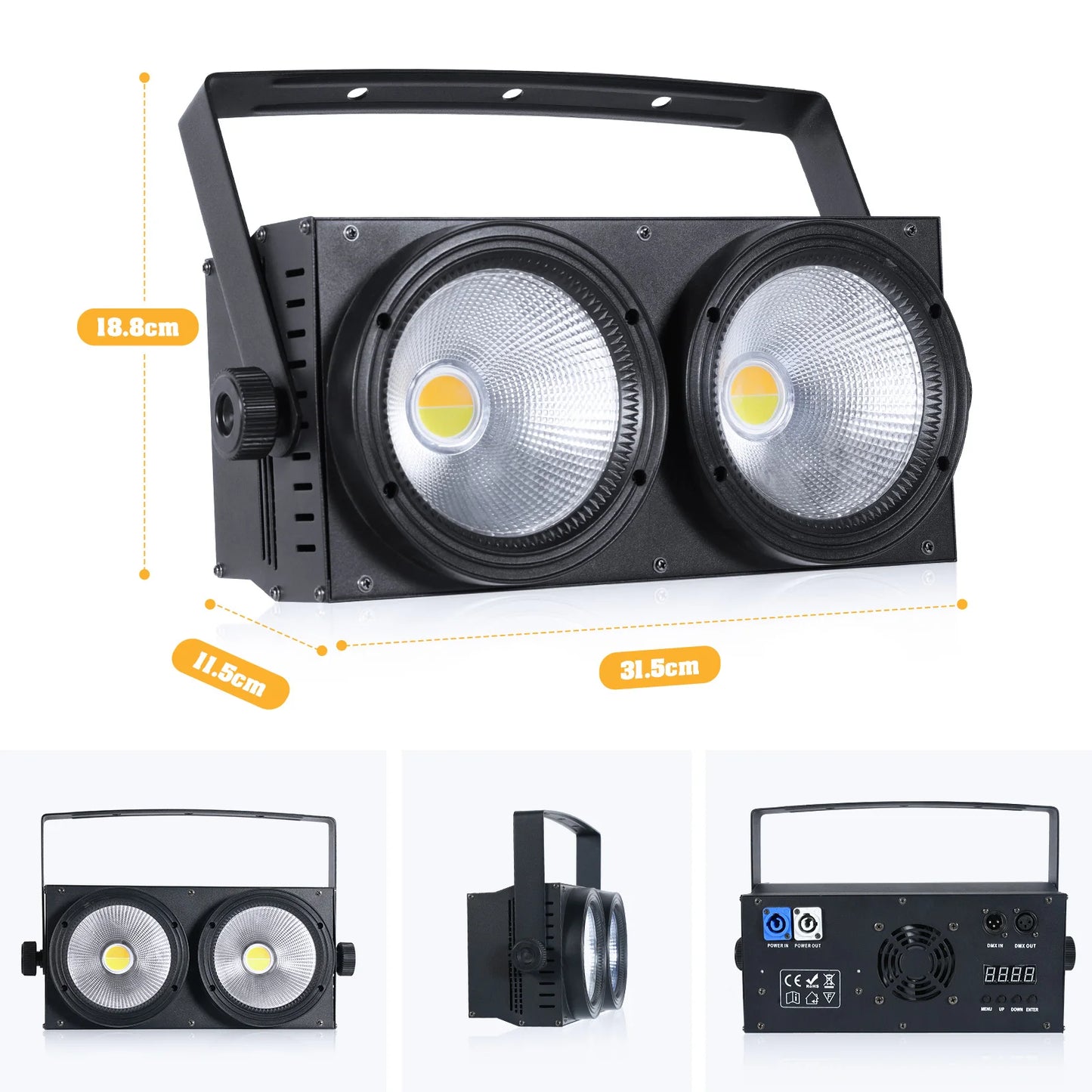 4PCS LED COB Par Lights DMX Club Wedding Stage