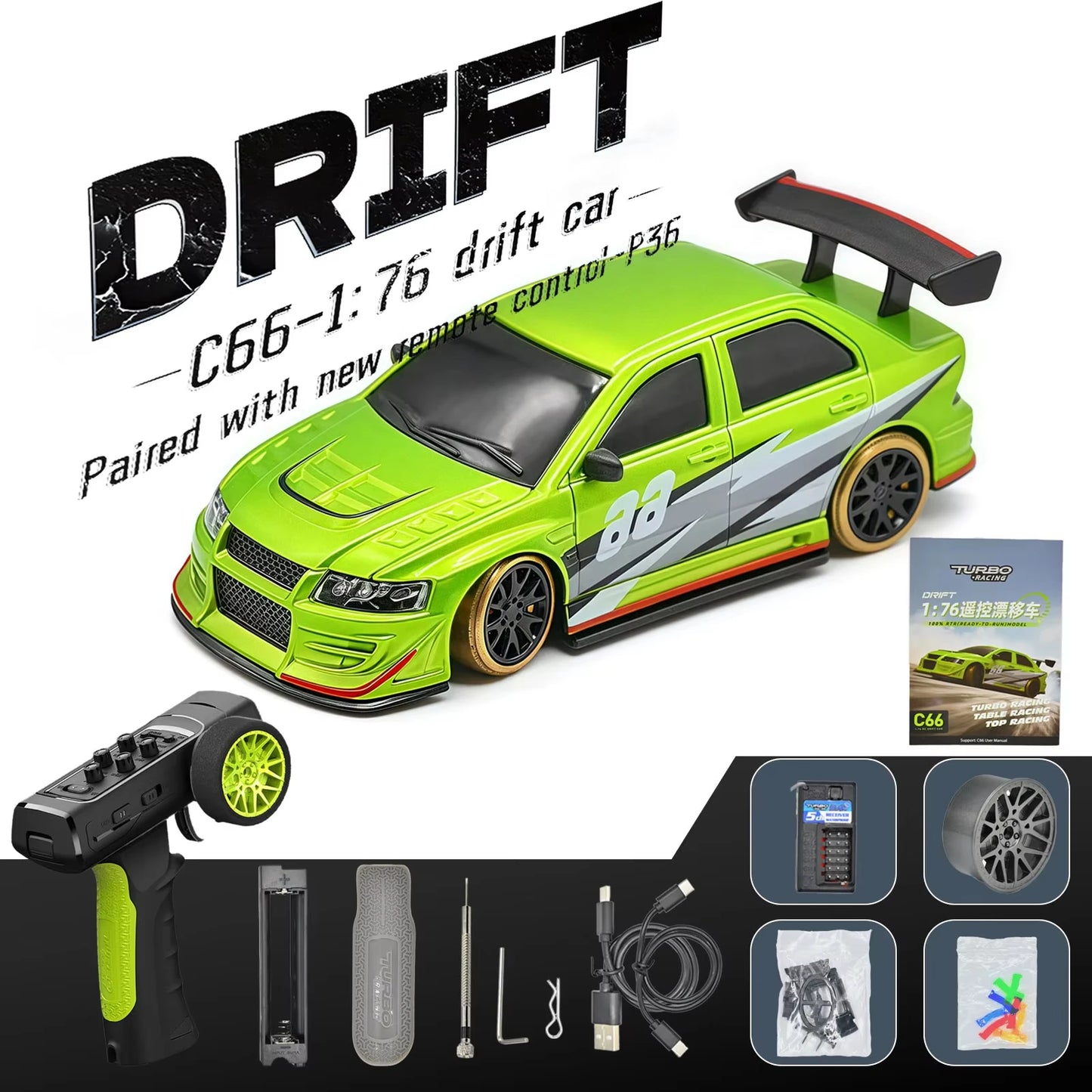 1:76 Mini Drift RC Car with Gyro RTR Remote Control