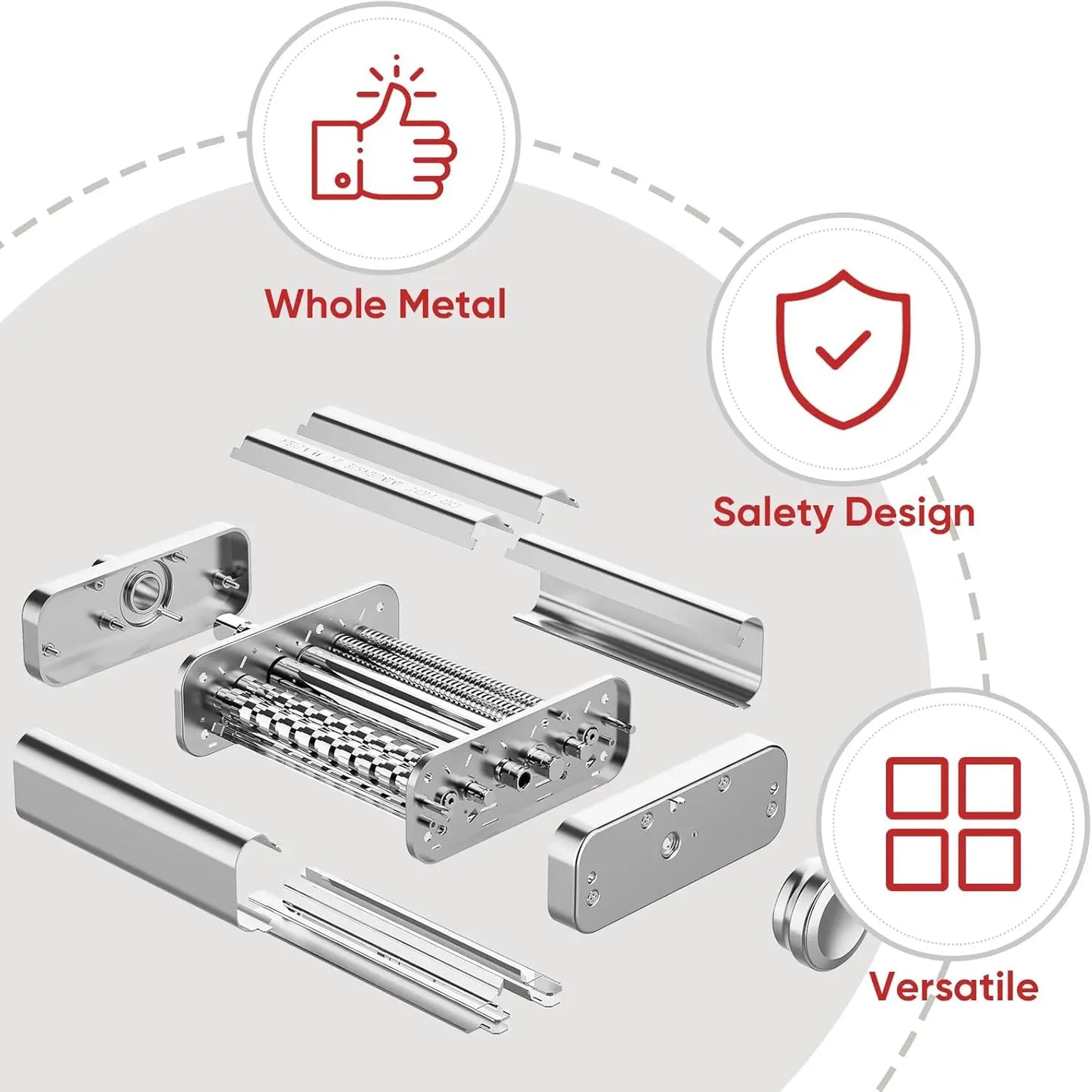 3in1 Metal Pasta Maker Attachment for Stand Mixer