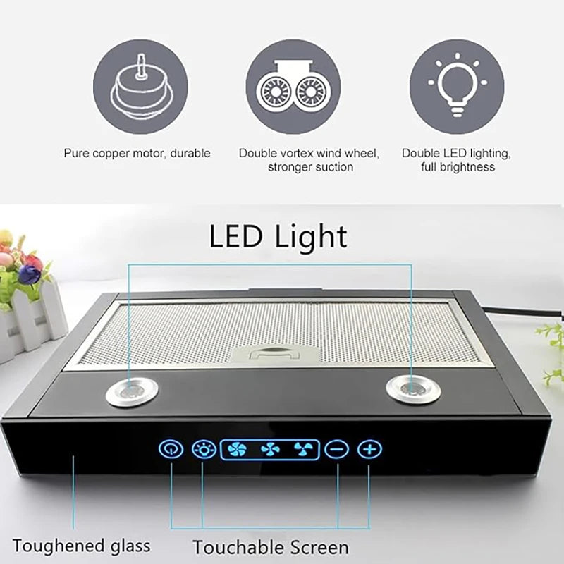 Compact 12V Camper Range Hood Touch Control Small