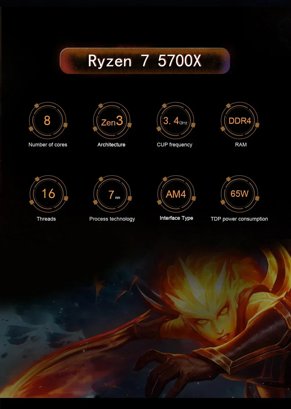 AMD Ryzen 7 5700X 8 Core 16 Thread CPU Processor
