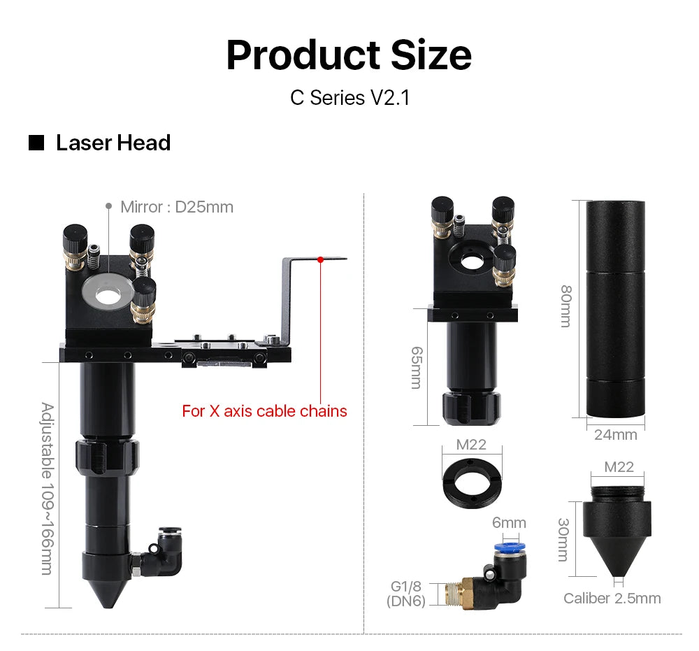 CO2 Laser Engraving Head Set 101.6mm Lens & Mirror