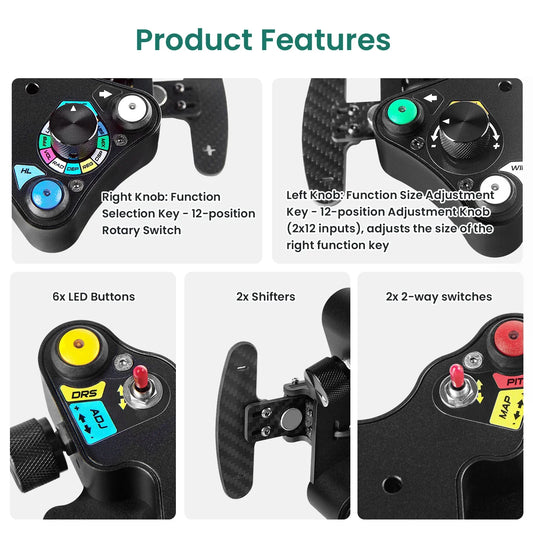 Premium Carbon Fiber Hub Adapter for Logitech Driving Simulators