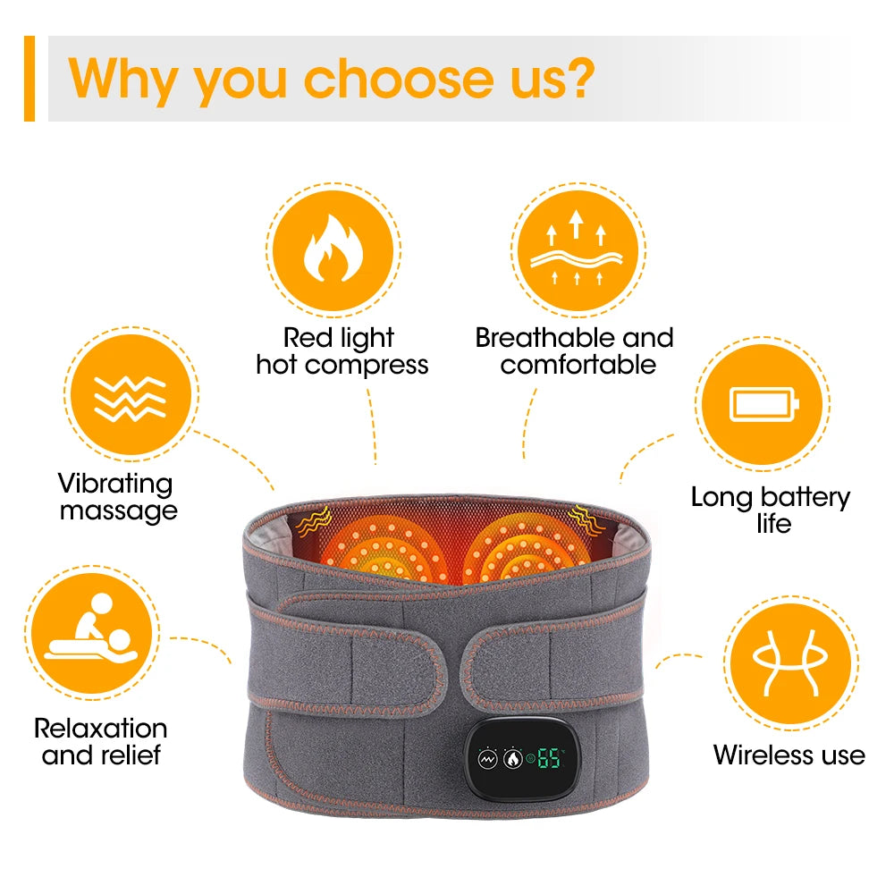 Hot Compress Back Belt with Adjustable Airbag Support