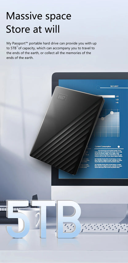 4TB USB 3.0 Portable Backup Hard Drive Black
