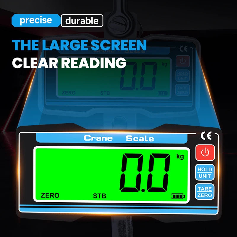 Portable 2000kg Industrial Crane Scale LCD Hook Scale Orange