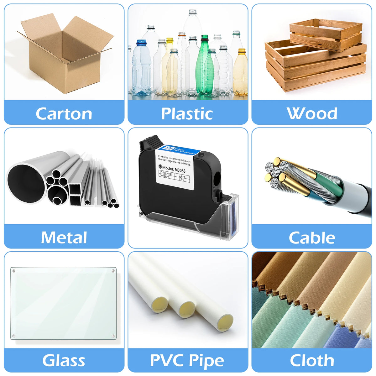 25.4mm TIJ Inkjet Printer Cartridge Fast-Drying Waterproof Ink
