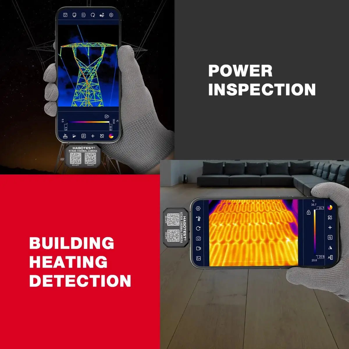 Android Thermal Camera Infrared Imager High Low Temperature Tracking