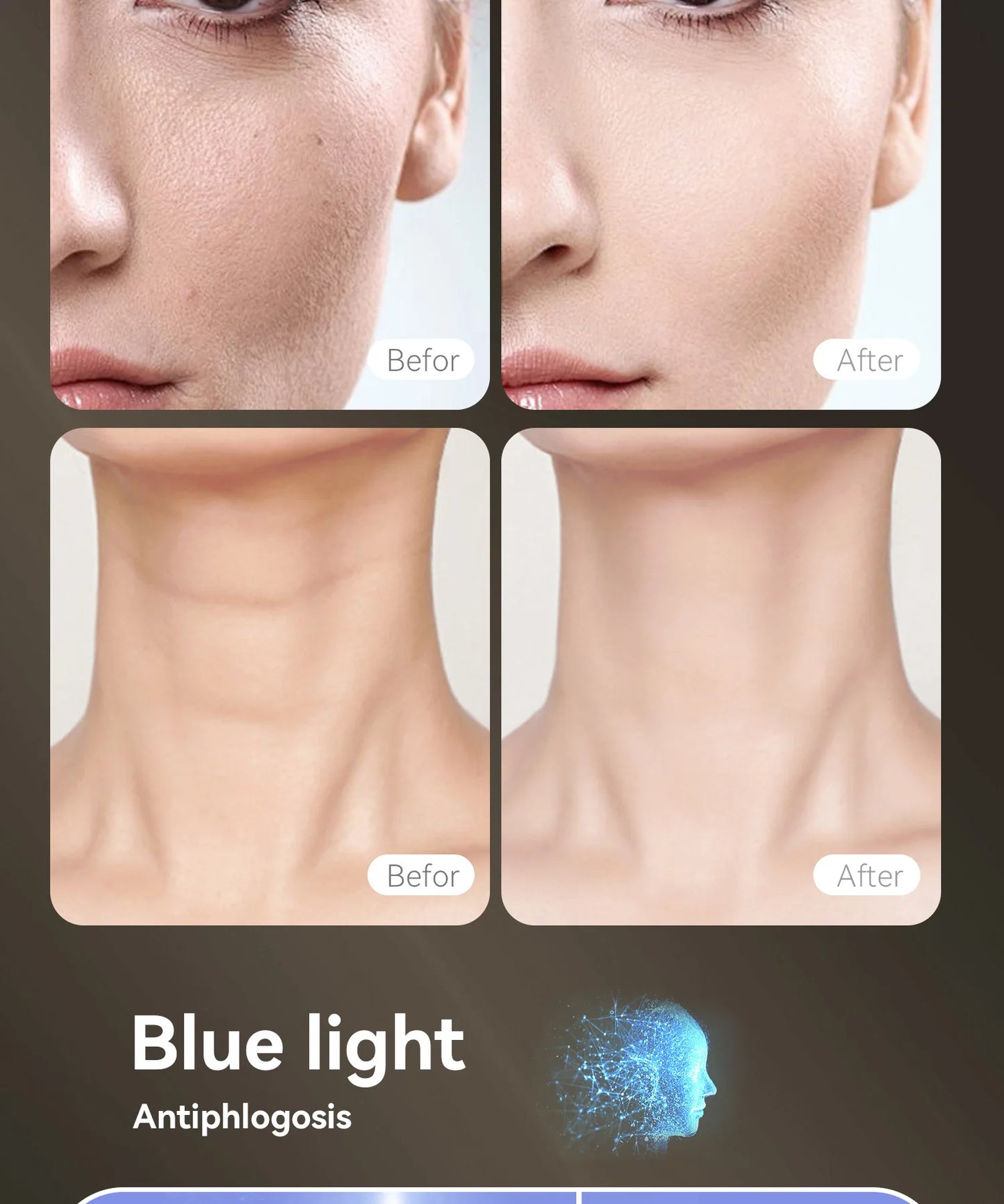 2 in 1 White LED Mask for Face and Neck