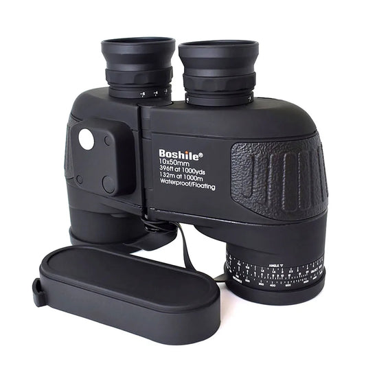 Military 10x50 Binoculars Black Rangefinder Compass Telescope