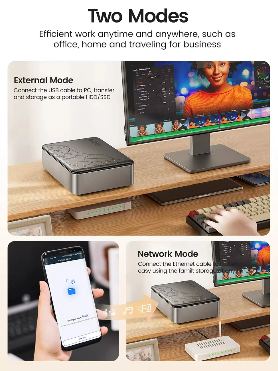 Portable NAS Storage Server for 2.5 Inch HDD or SSD