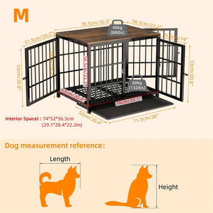 Large Furniture Style Dog Crate White End Table Design