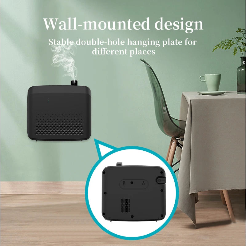 White Wall Mounted Essential Oil Diffuser with Bluetooth Control