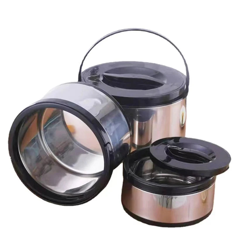 Stainless Steel Fresh-Keeping Pot Set 2L–8L Black
