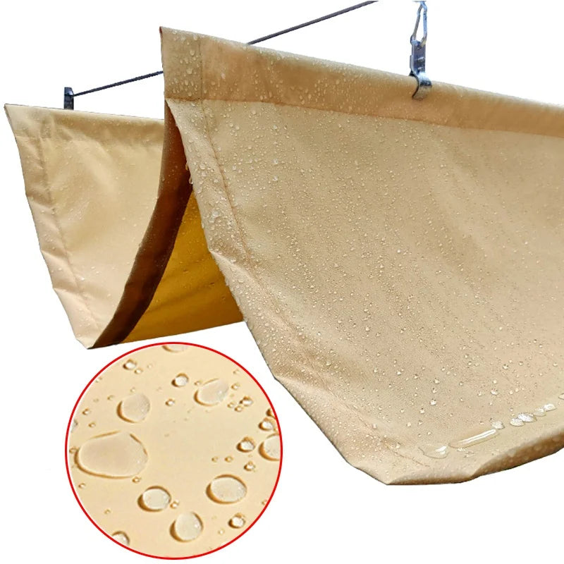 1x4m Beige HDPE Wave Sunshade Sail with Installation Kit