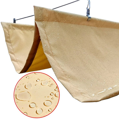 1x4m Beige HDPE Wave Sunshade Sail with Installation Kit