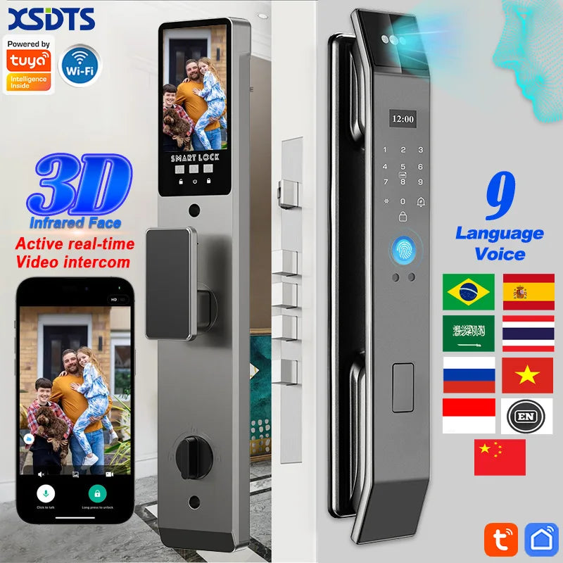 WiFi Smart Door Lock Face Recognition Camera Video Call