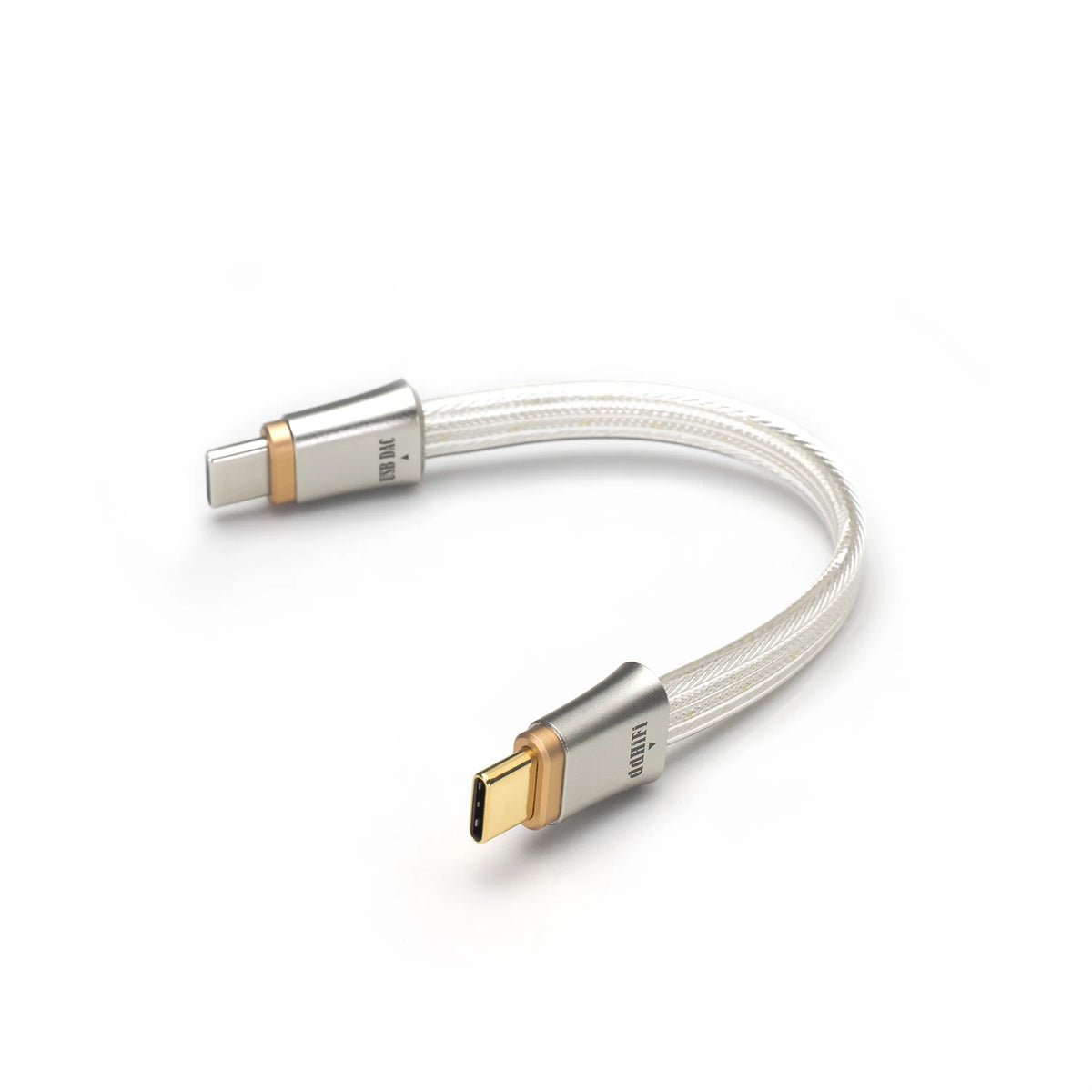 HiFi USB C OTG Audio Cable Pure Silver 25cm