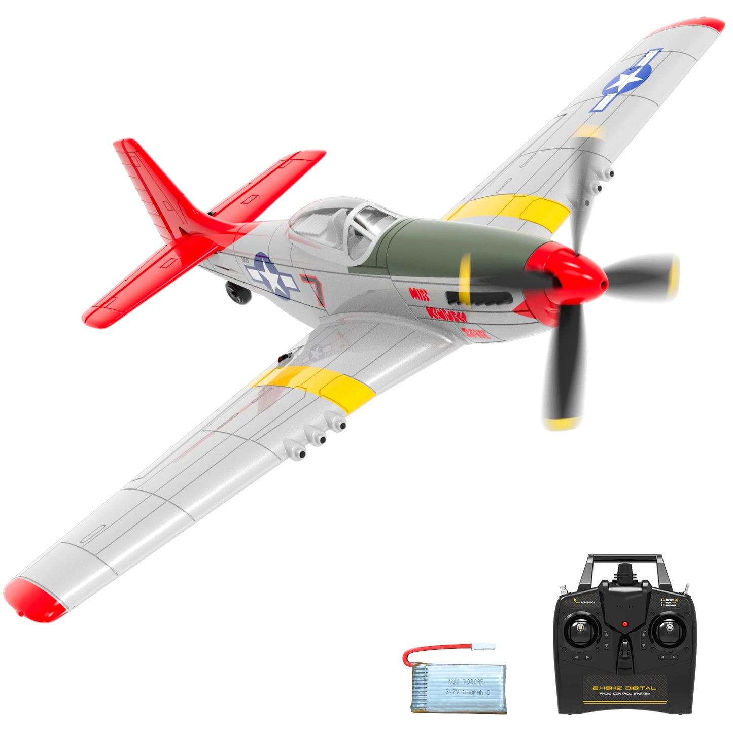 RC Fighter Plane 400mm Wingspan with One-Key Aerobatics