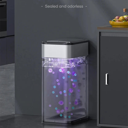 Silver 15L Automatic Touchless Rubbish Bin for Kitchen