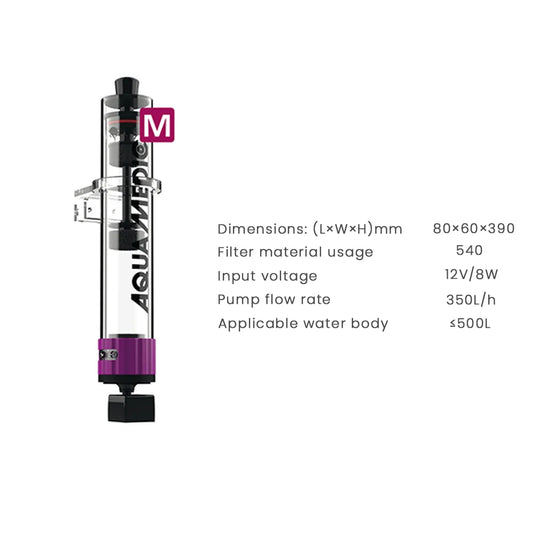 Dual Chamber Aquarium Media Reactor M Size for Coral Tanks