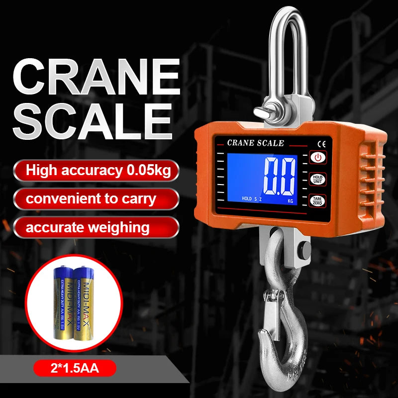 1500kg Industrial Digital Hanging Scale with Auto Lock Hook
