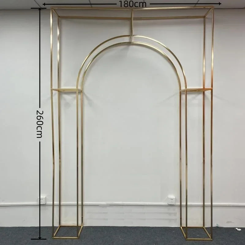 Shiny Gold Wedding Arch Frame 260x180cm