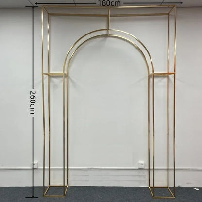Shiny Gold Wedding Arch Frame 260x180cm