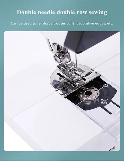 Compact Electric Sewing Machine with Start Button & Accessories