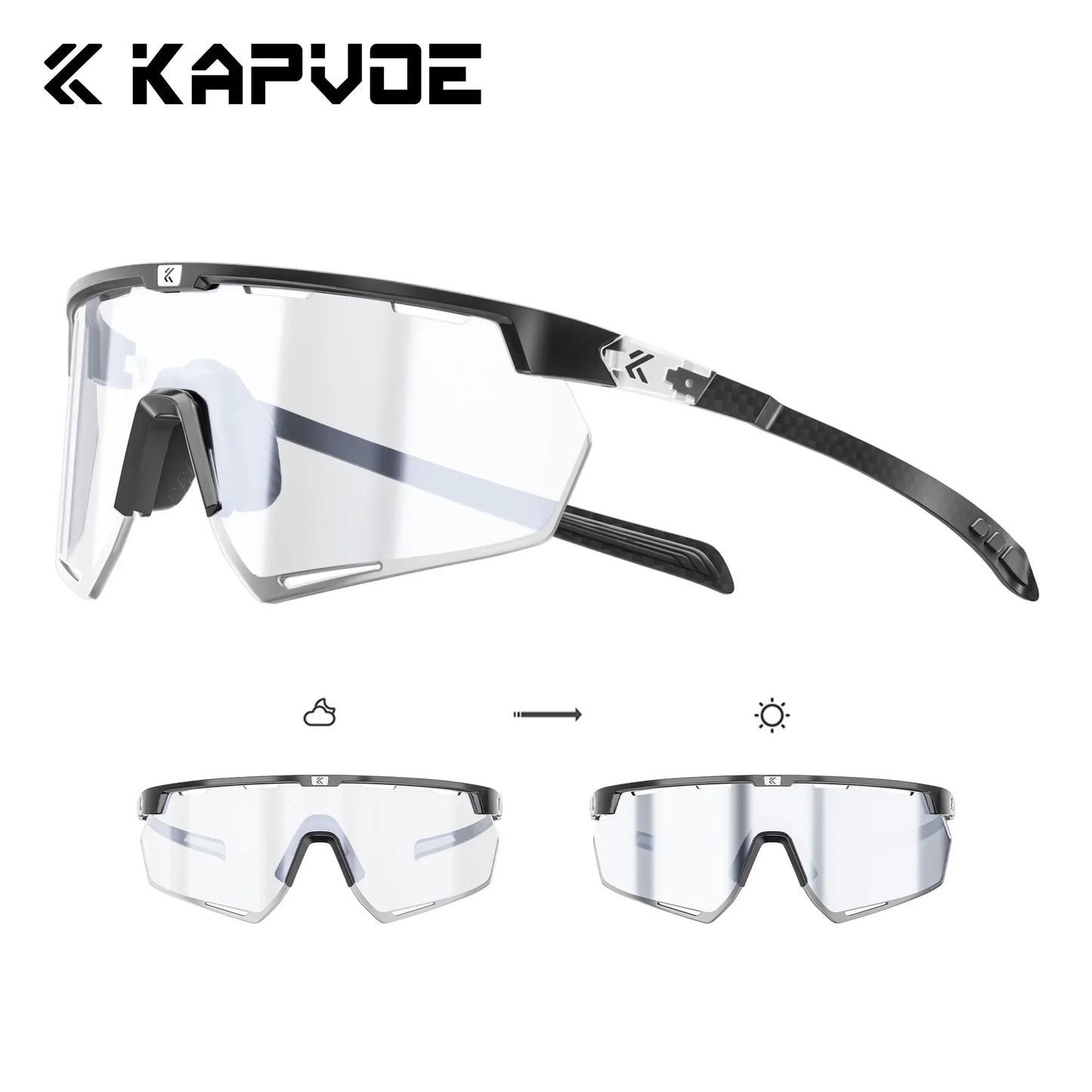 Photochromic Cycling Sunglasses UV400 Lightweight MTB Bike Glasses