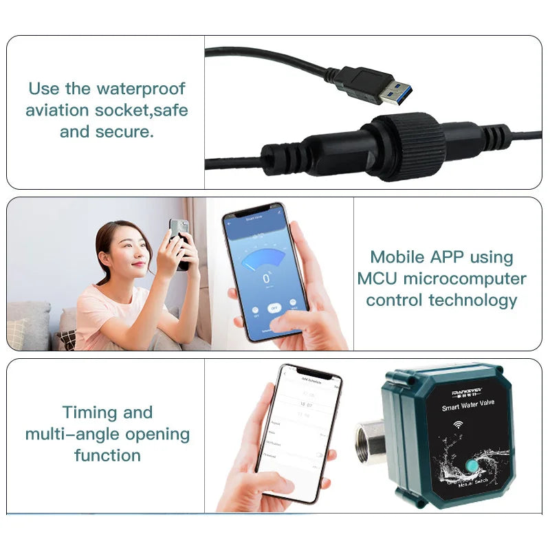 Smart WiFi Water Valve DN20 with Real-Time Flow Display