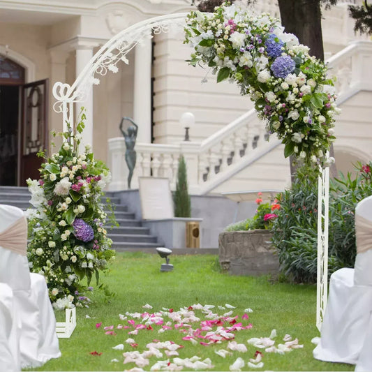 Large White Wedding Arch Backdrop Metal Pergola Stand