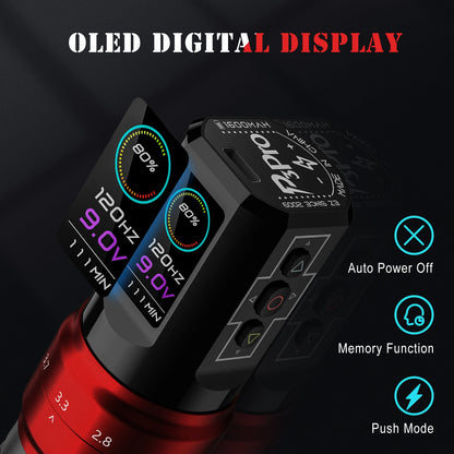 Wireless Rechargeable Tattoo Pen Kit 50pcs Gloss Red