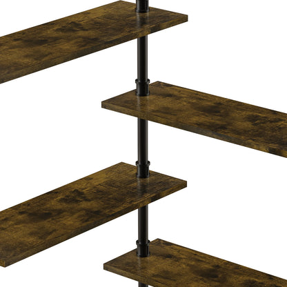 Pipe Bar Liquor Shelf with Wine Glass Holder