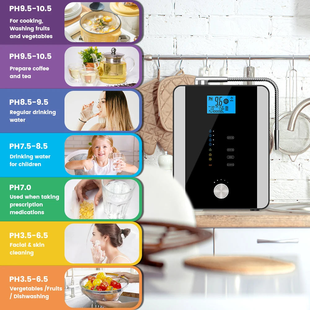 Alkaline Water Ionizer Machine with 11 Platinum Plates