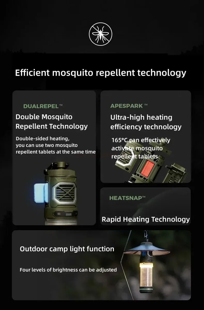 Compact Outdoor 2-in-1 Mosquito Repeller Lamp
