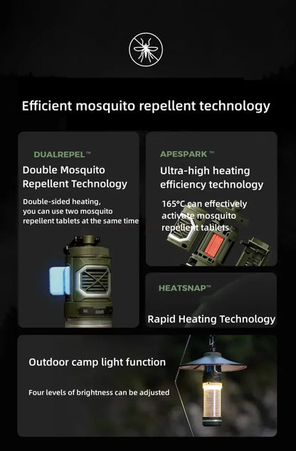 Compact Outdoor 2-in-1 Mosquito Repeller Lamp