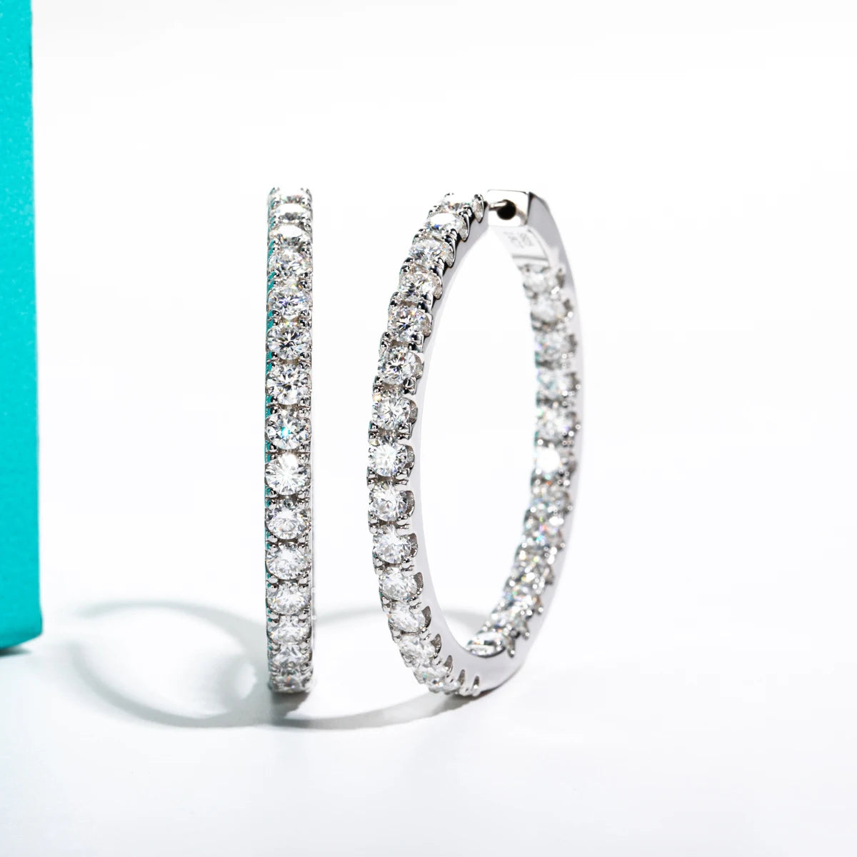 3mm Moissanite Hoop Earrings 5.6cttw Sterling Silver