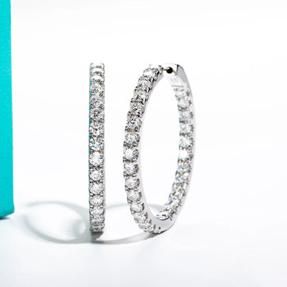 3mm Moissanite Hoop Earrings 5.6cttw Sterling Silver