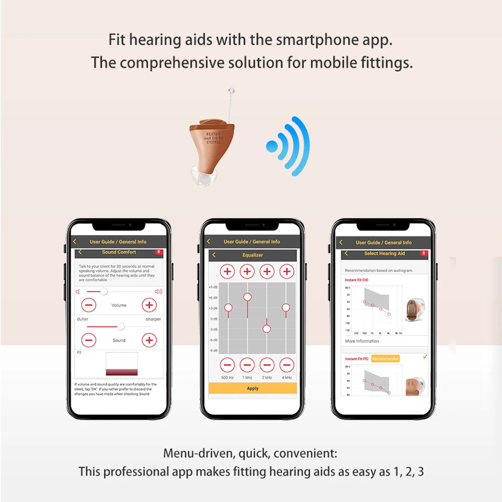 Digital CIC Hearing Aid Left Ear 8-Channel Adjustment