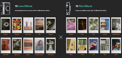 Instant Camera Set Brown with 20 Printable Photos