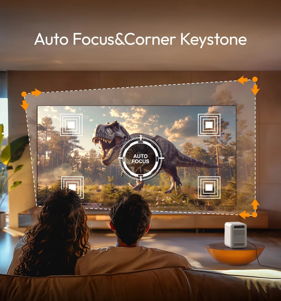 Smart Mini Home Theater Projector 4K 1080p WiFi Portable Cinema