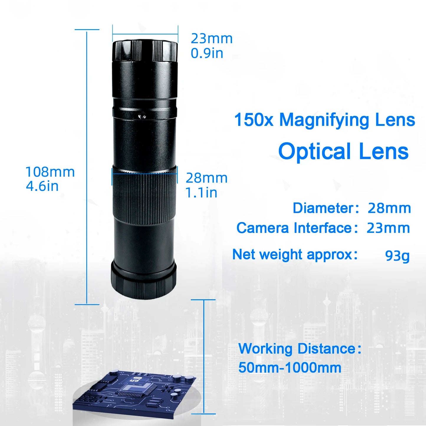 48MP 4K Digital Microscope with 150X Zoom and HDMI Output