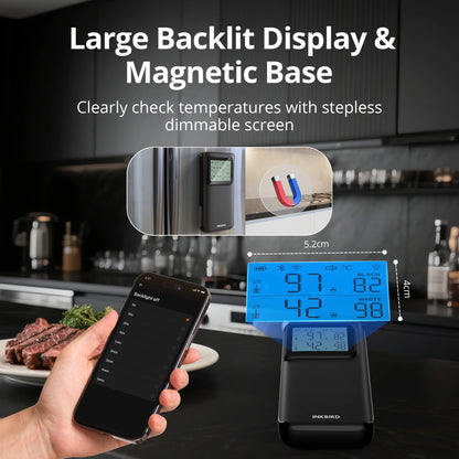 Smart Wireless Meat Thermometer WiFi Bluetooth 5 Probe IP67