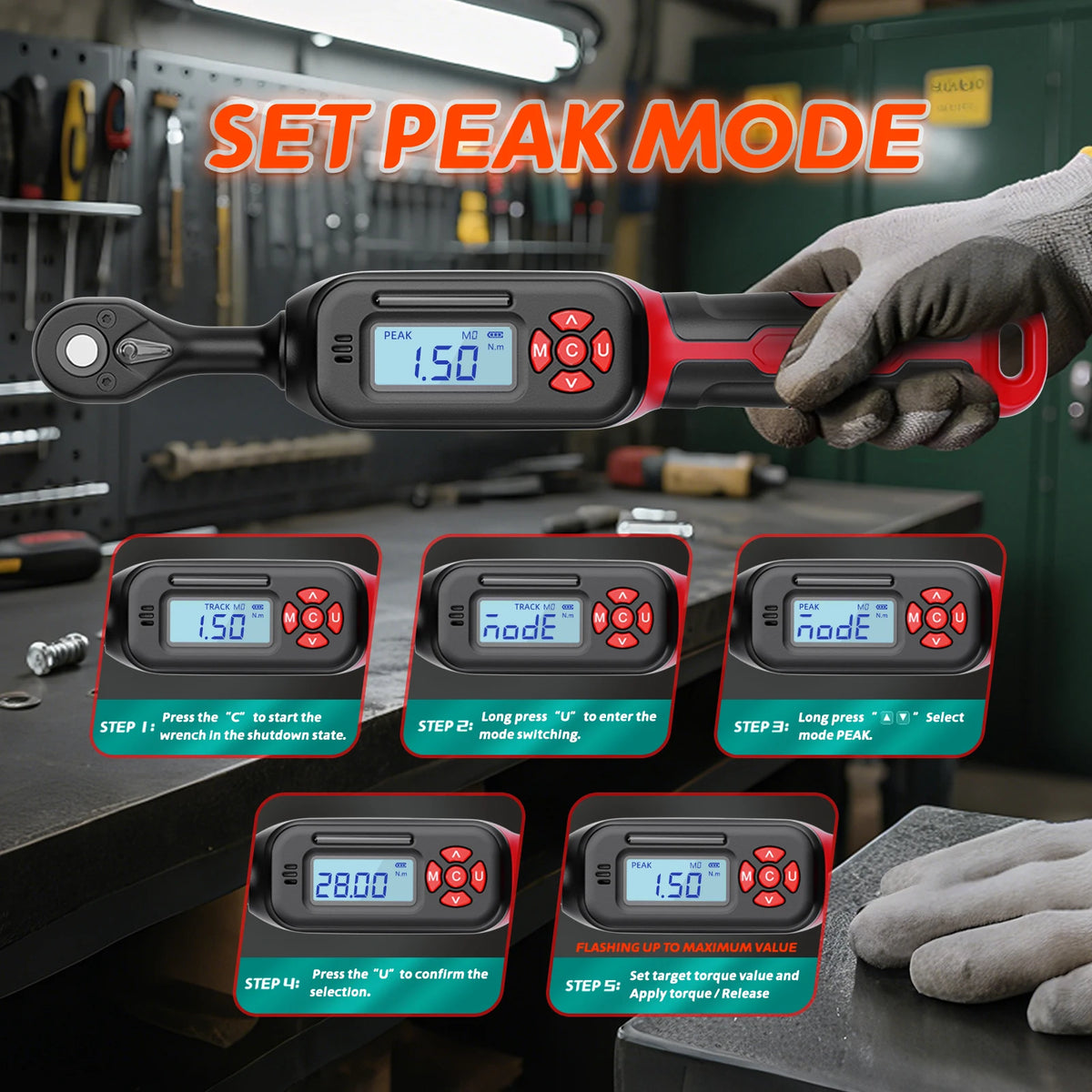 Precision Digital Torque Wrench ±2% Accuracy with Buzzer